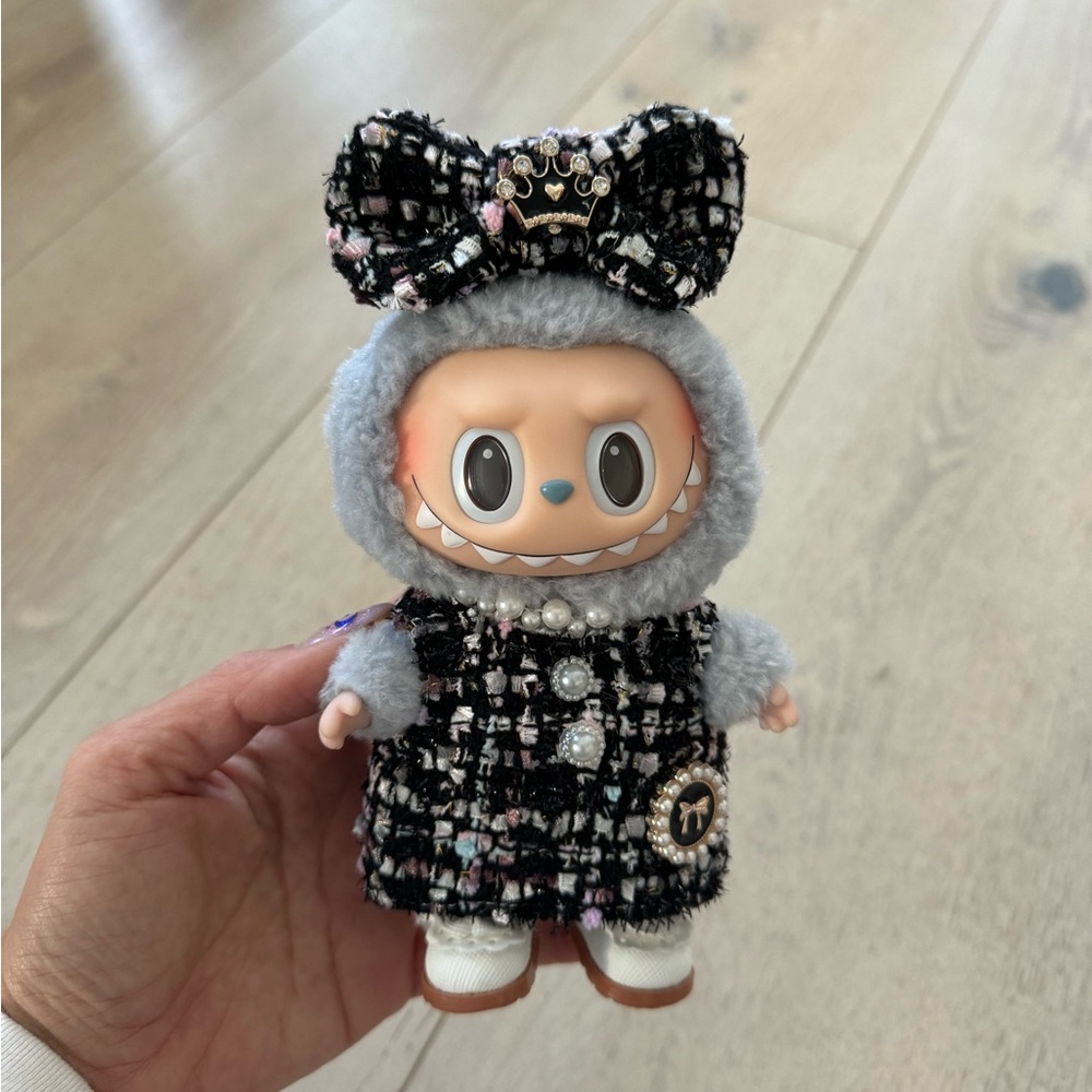 Labubu Doll Tweed Dress Black - Picture 3 of 4